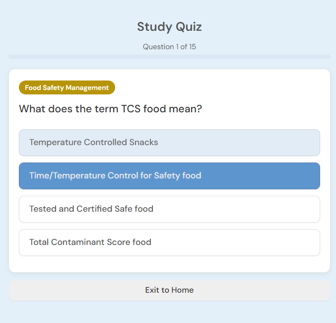 illinois food handler study guide — SafePrep question and answer screenshot